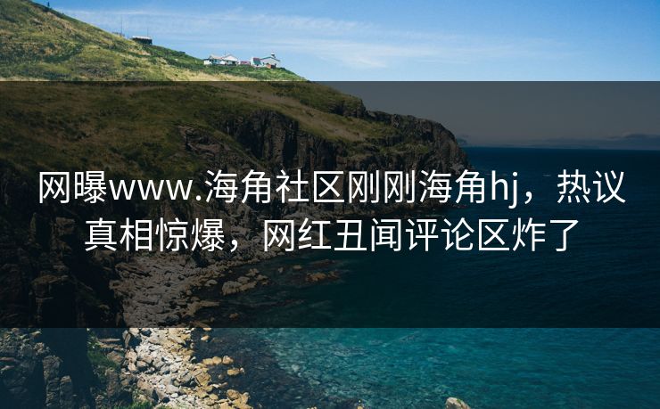 网曝www.海角社区刚刚海角hj，热议真相惊爆，网红丑闻评论区炸了