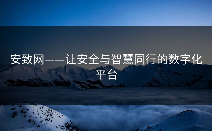 安致网——让安全与智慧同行的数字化平台