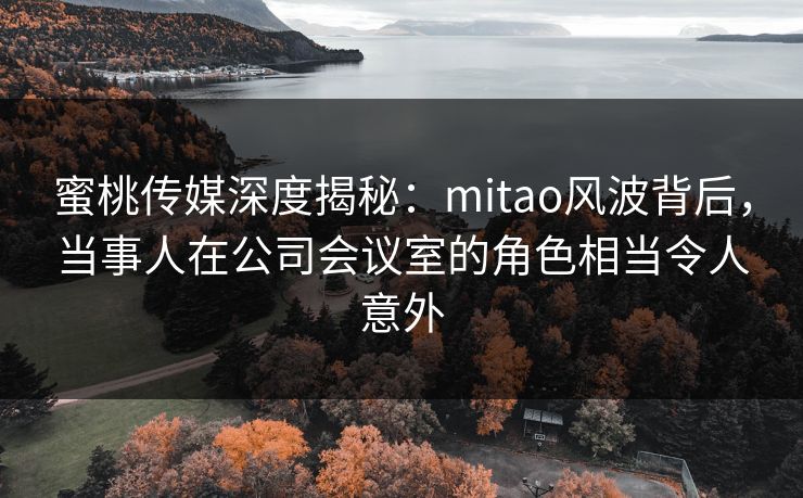 蜜桃传媒深度揭秘：mitao风波背后，当事人在公司会议室的角色相当令人意外